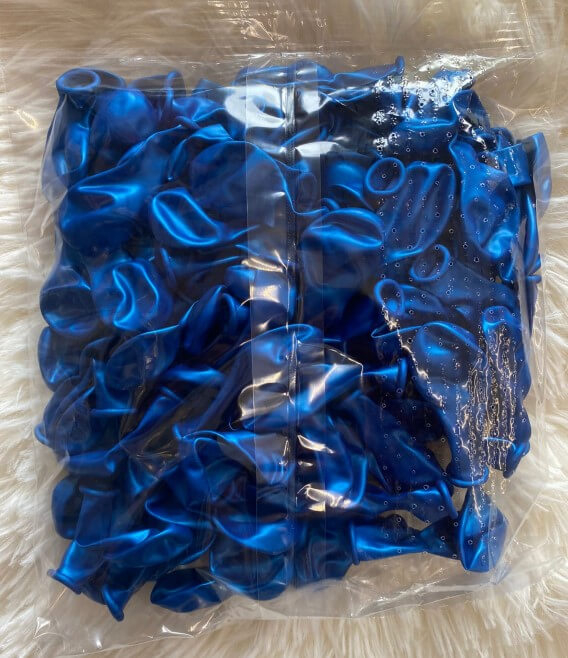 Set 100 baloane latex metalizat albastru 13 cm [5]