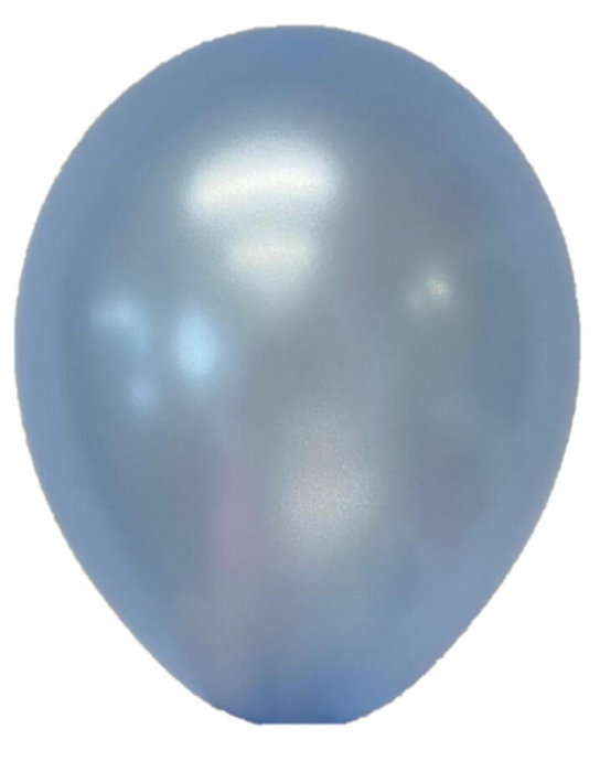 Set 100 baloane latex metalizat albastru deschis 13 cm [1]