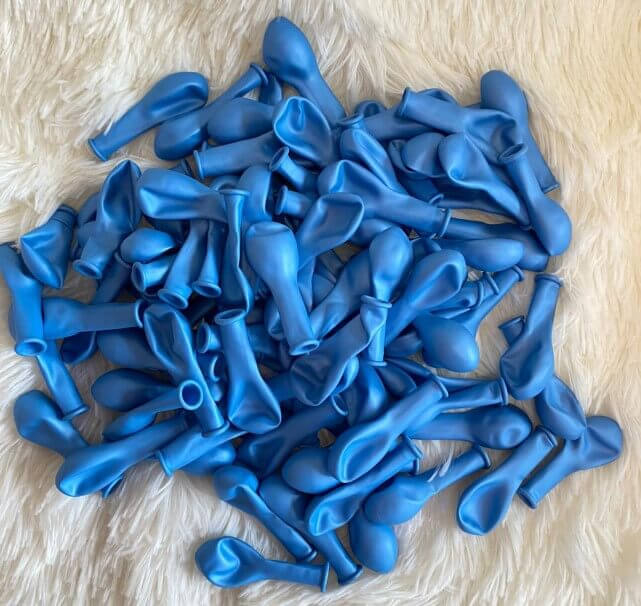 Set 100 baloane latex metalizat albastru deschis 13 cm [3]