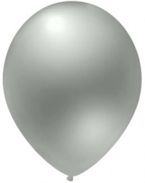 Set 100 baloane latex metalizat argintiu 13 cm