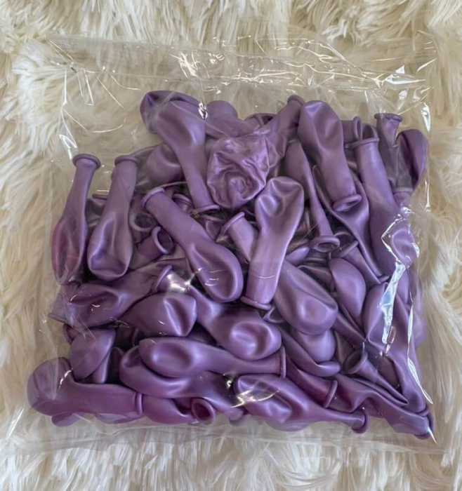 Set 100 baloane latex mov deschis metalizat 13 cm [4]