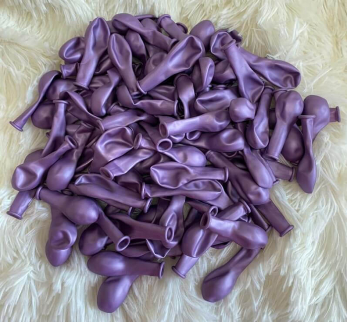 Set 100 baloane latex mov deschis metalizat 13 cm [3]