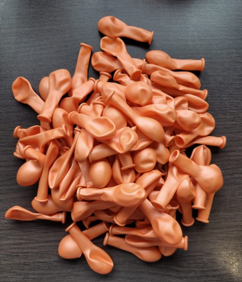 Set 100 baloane latex metalizat portocaliu deschis 13 cm [3]