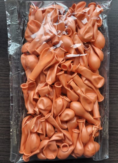 Set 100 baloane latex metalizat portocaliu deschis 13 cm [4]