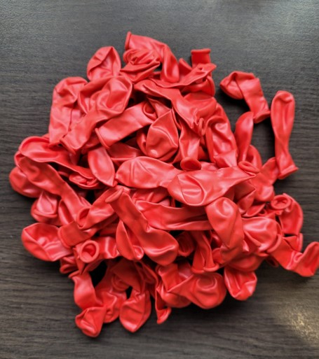 Set 100 baloane latex metalizat rosu 13 cm [3]