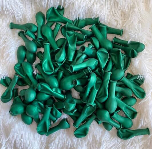 Set 100 baloane latex metalizat verde 13 cm [3]