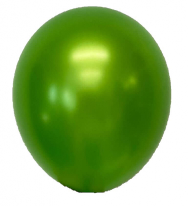 Set 100 baloane latex metalizat verde deschis 13 cm