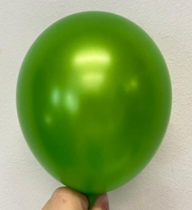 Set 100 baloane latex metalizat verde deschis 13 cm [2]
