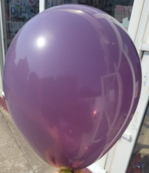 Set 100 baloane latex mov retro / malva 13 cm [2]