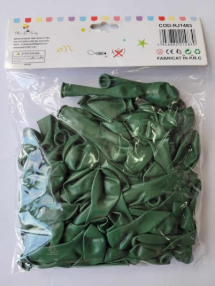 Set 100 baloane latex retro verde inchis 13 cm [5]
