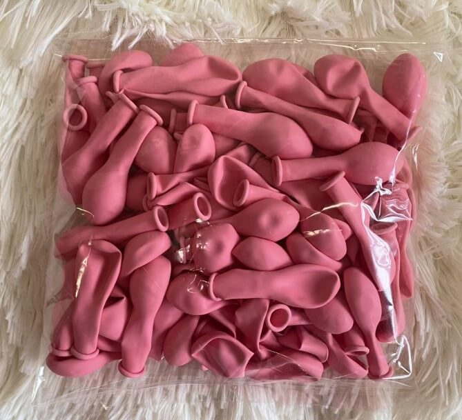 Set 100 baloane latex roz deschis 13 cm [4]