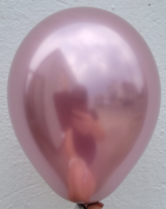 Set 100 baloane latex roz deschis chrome 13 cm [2]