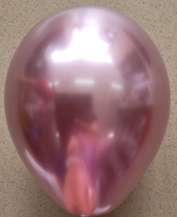 Set 100 baloane latex roz deschis chrome 13 cm [5]