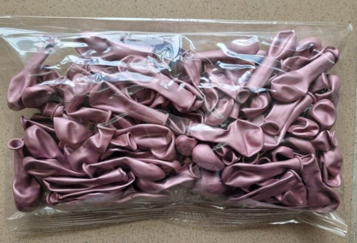 Set 100 baloane latex roz deschis chrome 13 cm [7]