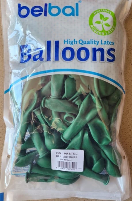 Set 100 baloane latex verde frunza 13 cm [5]