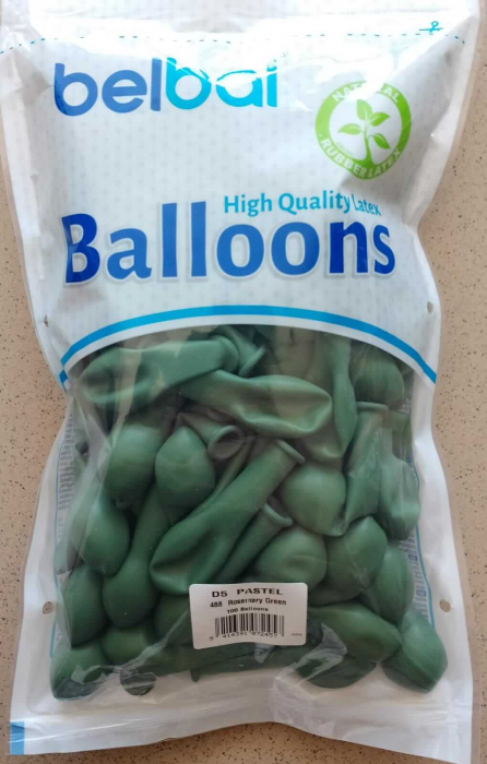 Set 100 baloane latex verde rozmarin 13 cm [5]