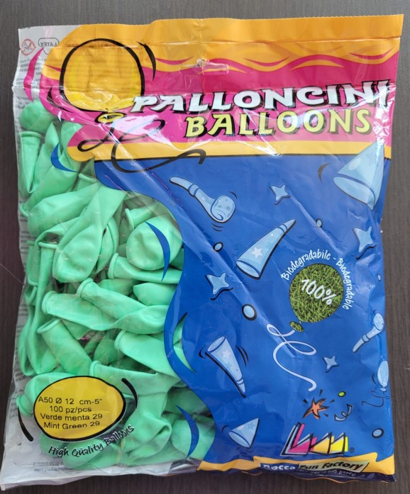 Set 100 baloane verde menta 13 cm [4]