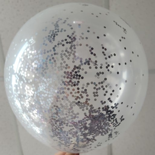 Set 13 baloane latex si folie negru degrade, alb si sclipici 30 cm [5]