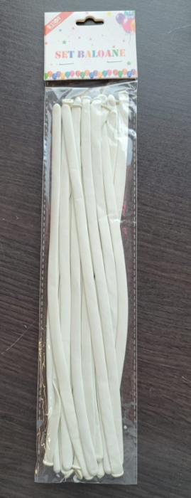 Set 15 baloane modelaj alb 100 cm [4]