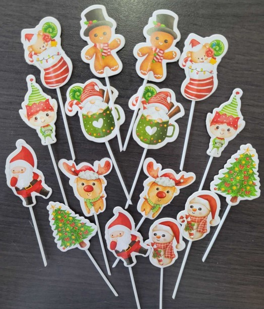 Set 16 decoratiuni briosa Craciun 5 cm [14]