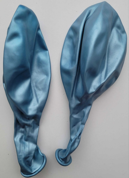 Set 2 baloane latex chrome albastru 38 cm [4]