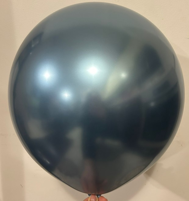 Set 2 baloane latex chrome albastru 38 cm [3]