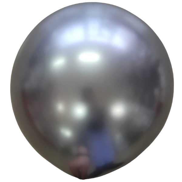 Set 2 baloane latex chrome argintiu 38 cm [2]