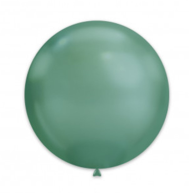 Set 2 baloane latex chrome verde 38 cm