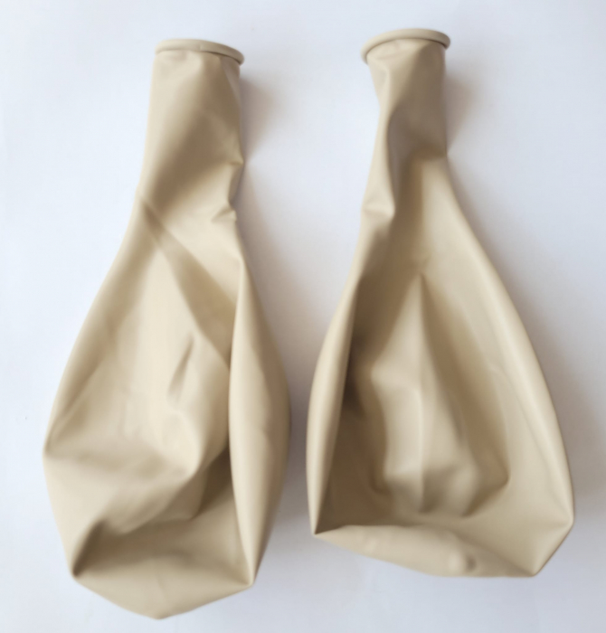 Set 2 baloane latex jumbo alb nisip 45 cm [5]