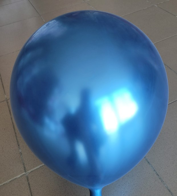 Set 2 baloane latex jumbo albastru chrome 46 cm [2]