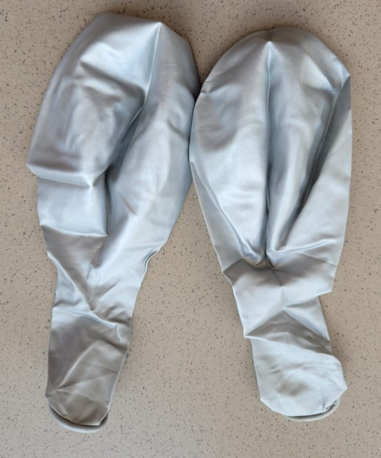 Set 2 baloane latex jumbo chrome argintiu 46 cm [3]