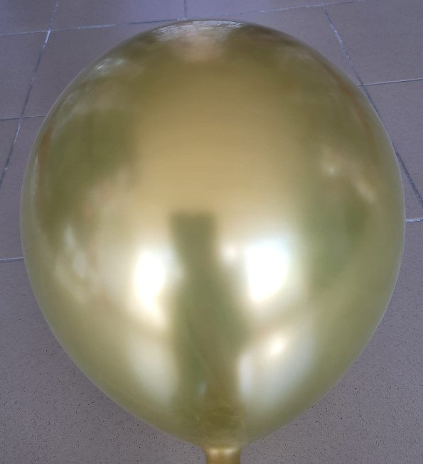 Set 2 baloane latex jumbo chrome auriu 46 cm [2]