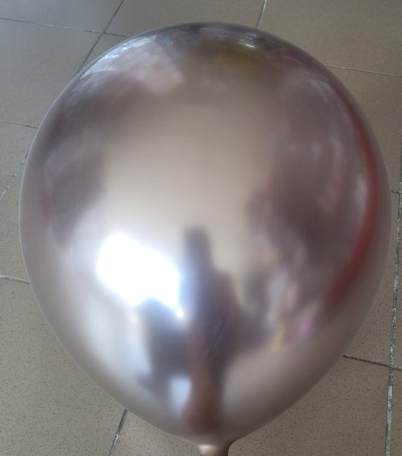 Set 2 baloane latex jumbo chrome champagne 46 cm [2]