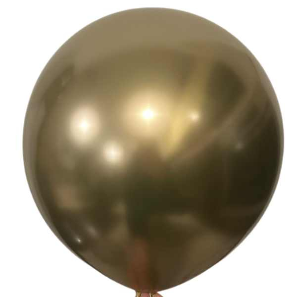 Set 2 baloane latex jumbo chrome auriu 38 cm [1]