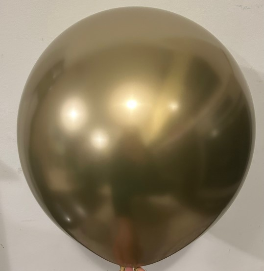 Set 2 baloane latex jumbo chrome auriu 38 cm [2]