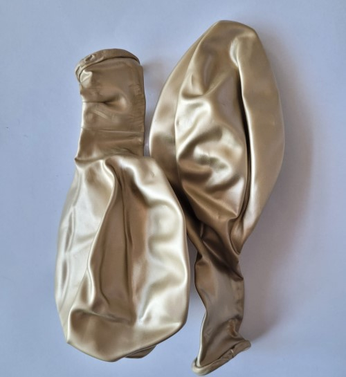 Set 2 baloane latex jumbo chrome auriu 38 cm [3]