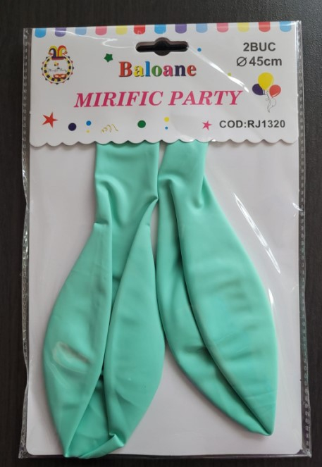 Set 2 baloane latex jumbo verde macaron 45 cm [6]
