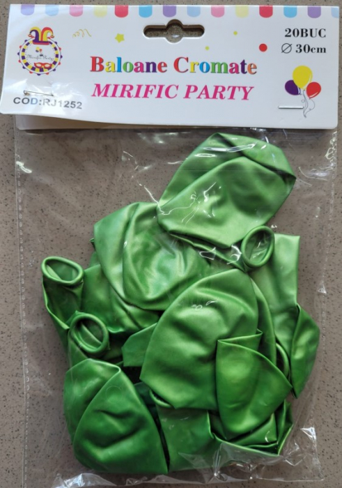 Set 20 baloane chrome verde deschis 30 cm [5]