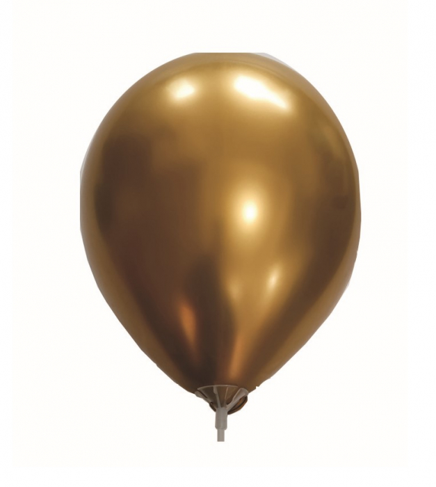 Set 20 baloane latex chrom auriu oglinda 30 cm