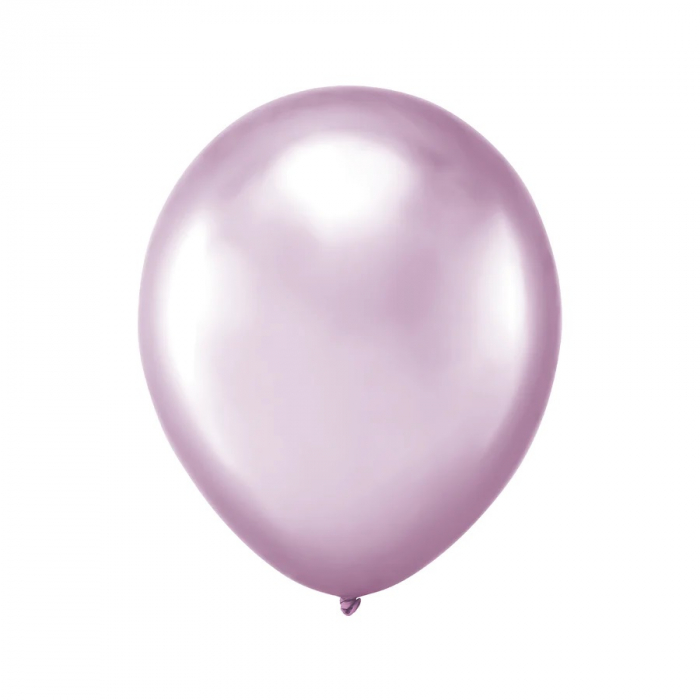 Set 20 baloane latex chrom roz deschis 13 cm