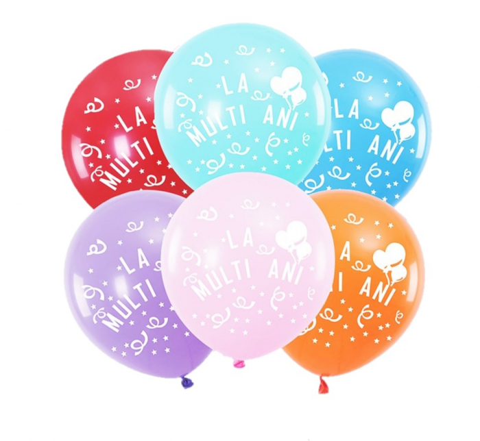 Set 20 baloane latex colorate La multi ani 30 cm
