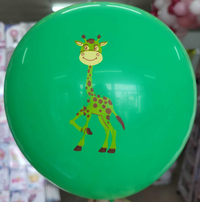 Set 20 baloane latex multicolore imprimate cu girafa 30 cm [6]