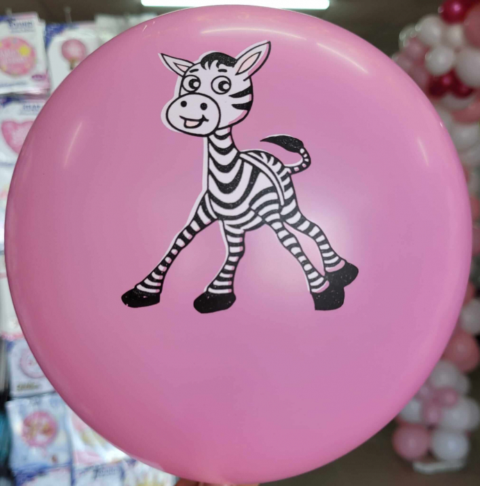 Set 20 baloane latex multicolore imprimate cu zebra 30 cm [8]