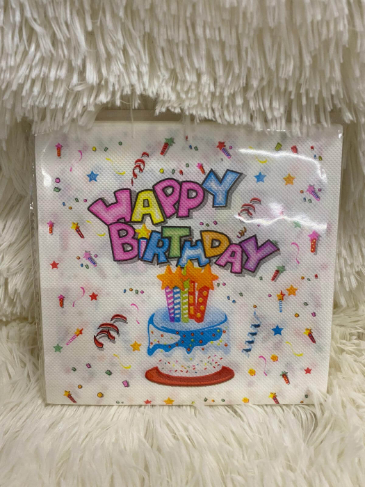 Set 20 servetele albe Happy Birthday 33 * 33 cm [4]