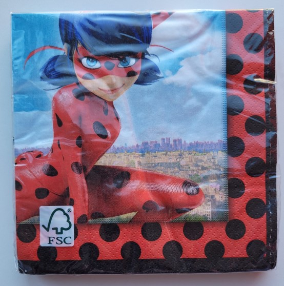 Set 20 servetele Buburuza / Miraculous 33 cm [4]