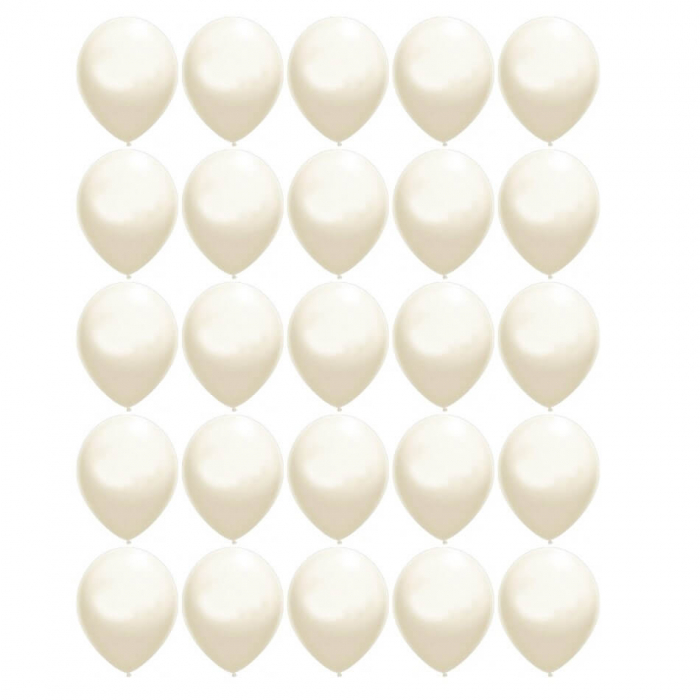 Set 25 Baloane latex alb 30cm [2]