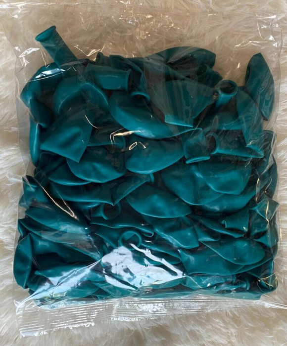 Set 25 Baloane latex aqua green/ verde marin 30cm [5]