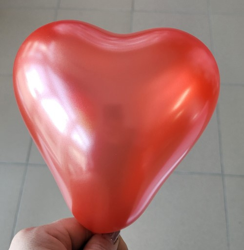 Set 25 baloane latex inima rosu metalizat 12 cm [3]