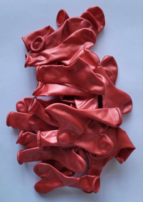 Set 25 baloane latex inima rosu metalizat 12 cm [5]
