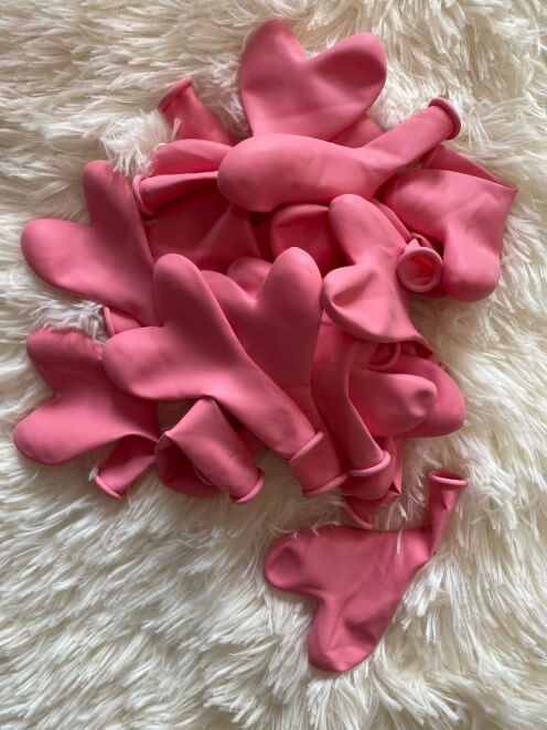 Set 25 Baloane latex inima roz 28 cm [5]